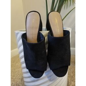 Black Faux Suede Heels